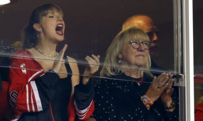 Fresh off the Los Angeles premiere of her “Eras Tour” concert movie, Taylor Swift jetted off to Kansas City to watch Kansas City Chiefs—and her new beau Travis Kelce—take on the Denver Broncos Thursday night. TMZ reported that Swift once again hung out with Kelce’s mom, Donna, and even gifted her “one of her famous friendship bracelets,” as the tabloid put it. The appearance marks the third time in a month Swift has made it to one of Kelce’s games. The pop star was photographed inside Arrowhead Stadium wearing Chiefs gear alongside Donna Kelce, Travis Kelce’s mother. Earlier in the day Swift shut down The Grove shopping center for her premiere, which featured a surprise appearance by